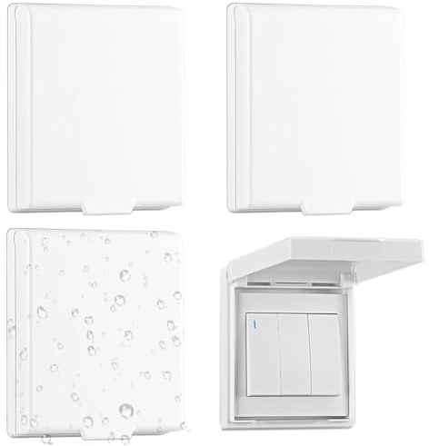 UIEXAY 4 Pezzi Tipo 86 Prese Esterne Antipioggia Impermeabile Copertura Interruttore Della Luce Copertura Interruttore Copertura Spina Scatola Leggero Per Bagno Giardino Cucina