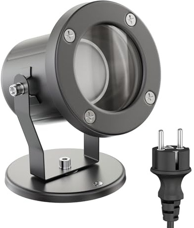ledscom.de LED Gartenstrahler MIBU anthrazit für außen, inkl. Smart Home RGBW GU10 LED Lampe, 5,5W, 473lm