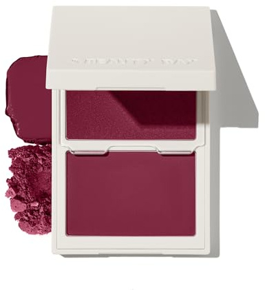 BEAUTY BAY Layer Up Blush Duo, Powder and Cream Formula, Dewy Finish, Grape Juice, Buildable Coverage, Vegan, Cruelty-free (Grape Juice)