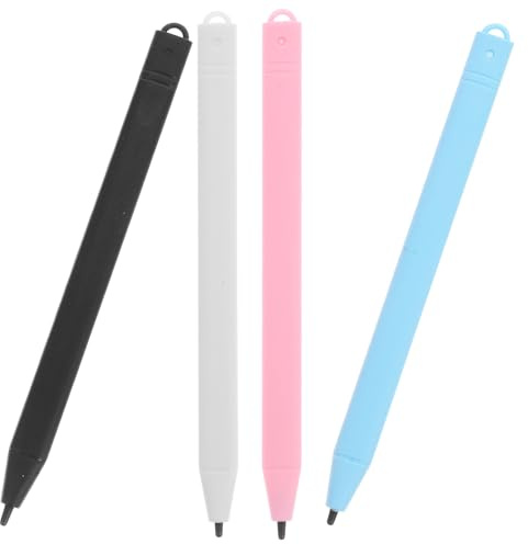 Toddmomy Stylets Universels pour Tablette Graphique LCD Lot de 4 Set de Stylets Noirs Blancs Bleus et Roses Précis pour Écriture Dessin et Calcul Accessoires pour Garçon et Filles et