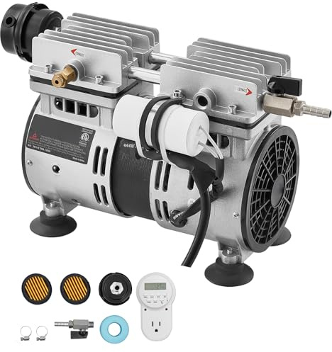 VEVOR Teichbelüfter, Luftkompressor 590 W, Nenndrehzahl 1400 U/min, Teichbelüftungspumpe, max. Druck 0,3 MPa, Einstelltemperatur -5 °C bis 40 °C, inkl. Timer, Ideal für Teich, Wassergarten