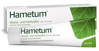 Hametum Wund und Heilsalbe | 200g | mit Hamamelis | bei kleinen Verletzungen wie Schürf- und Schnittwunden | fördert Wundheilung & hemmt Entzündung | Behandlung rissiger und entzündeter reifer Haut
