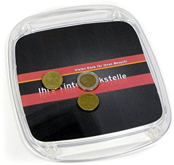 Octopus Zahlteller aus hochwertigem Acryl für Theke am POS, als Geldteller Kassierteller Bezahlteller Geldschale mit Werbemöglichkeit