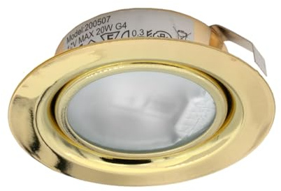 Leyton Lighting 12 V 20 W alogena faretto da incasso in ottone bianco caldo a bassa tensione (driver richiesto)