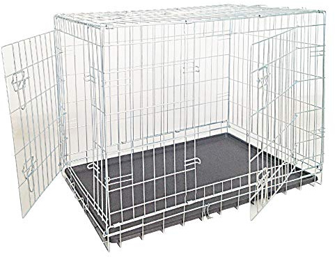 Croci hundbur – låda för inomhus- och utomhushundar – kennel för medelstora och små hundar, galvaniserad metall, vikbar, också perfekt för bilar, 78 x 55 x 62 cm