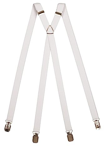 Olata Bretelle Classiche a X con Clip – Larghezza 2 cm. Bianco