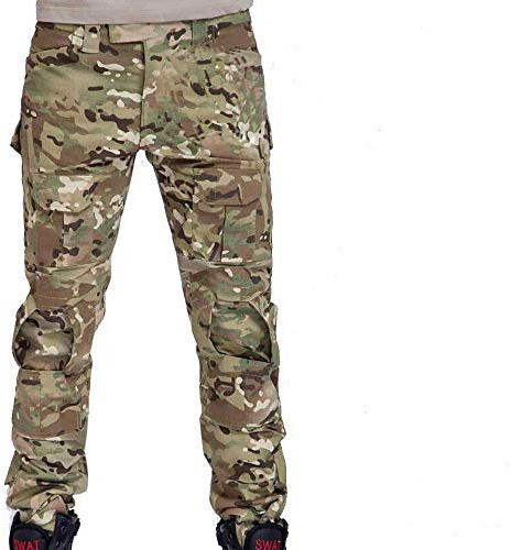 ATAIRSOFT Männer Kampfhose Armee Militärische Taktische Airsoft Paintball Schießen BDU Hose mit Knieschützern MC XXL