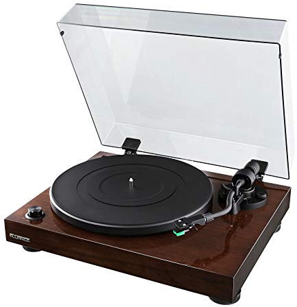Fluance RT81 Elite High Fidelity Vinyl Turntable Record Player with Audio Technica AT95E Cartridge, Belt Drive, Built-in Preamp, Adjustable Counterweight, High Mass MDF Wood Plinth - Walnut