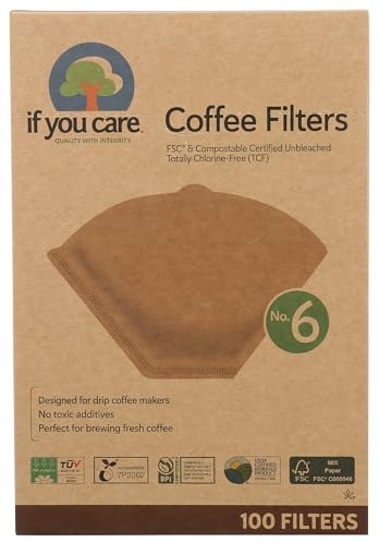 If You Care Unbleached Coffee Filters, 6-100 Count (Pack of 1) â€“ Cone Shaped, All Natural, Biodegradable, Compostable, Chlorine Free