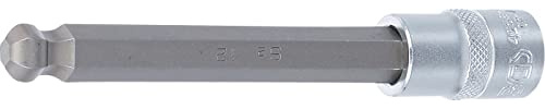 BGS 4258-12 | Bit-Einsatz | Innensechskant mit Kugelkopf 12 mm | Länge 140 mm | Antrieb Innenvierkant 12,5 mm (1/2) | Chrom-Vanadium-Stahl | mit Rändelung