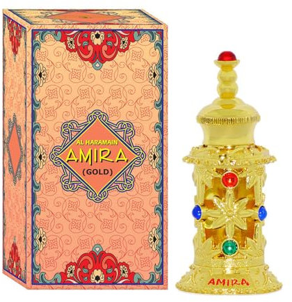 Al Haramain Amira Perfume Oil 12ml | Alcohol-Free Arabic Attar for Women and Men | Long Lasting Floral Citrus Fragrance | Luxury Oil-Based Perfume with Lemon, Lavender & Musk Notes | Made in UAE