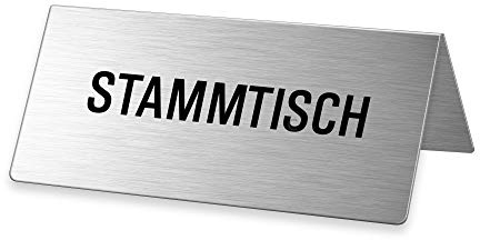 Tischschild Aufsteller Edelstahl Stammtisch 85x40mm Nr.2660 VE 1