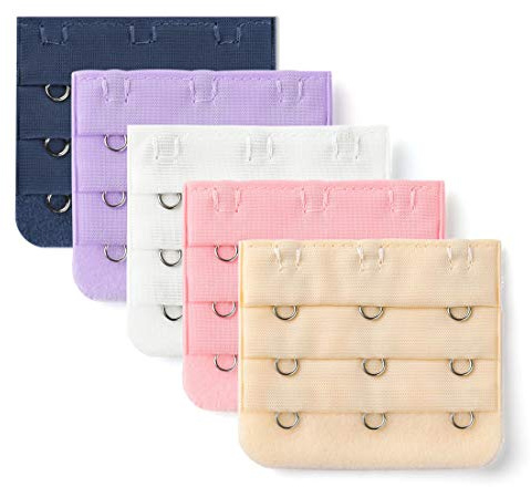 sourcing map Women Stretchy Bra Extender Buckle 3 Hook 3 Row Hooks