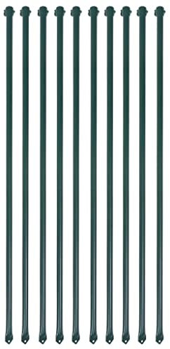 vidaXL 10x Pali da Giardino in Metallo 1 m Verde Palizzata Recinto Recinzione