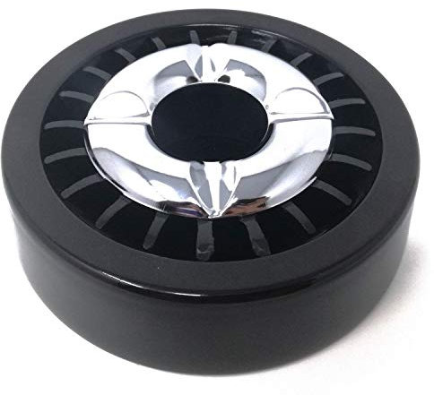 Starlet24® Gluttöter Aschenbecher für draußen Windaschenbecher Ascher stabil rund flach - SCHWARZ