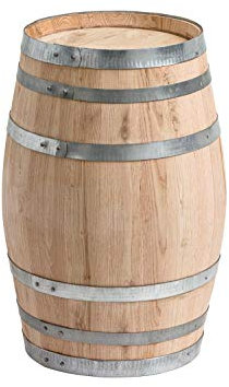 Temesso Kleines Dekofass, Fass aus Kastanienholz Natur in verschiedenen Maßen (H: 62cm D: 42cm)