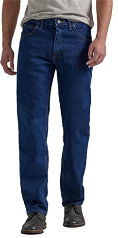 Wrangler Authentics Men's Classic Five-Pocket Regular Fit Straight Leg Jean, Dark Indigo Flex, 32W / 28L