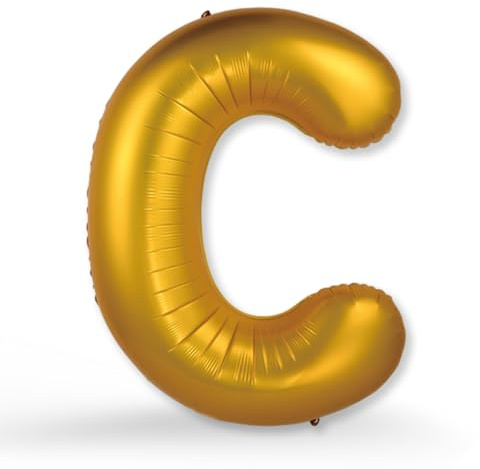 FUNXGO XXL Folienballon Buchstabe C Gold Matt – Riesen Buchstabenballon ca. 100 cm – Verstärktes Material – Für Helium & Luft – Perfekt für Geburtstag, Hochzeit & Party Deko - Ballon C Gold