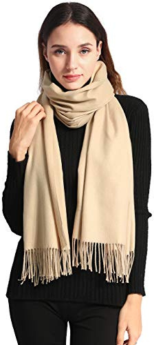 EASE LEAP Cachemire Hiver Chaud Écharpe Pour Femmes Pashmina Châle Wrap Hommes Grandes Écharpes Douces pour Autum et Hiver 200cm x 70cm,Beige,78.7 x 27.6 Pouce