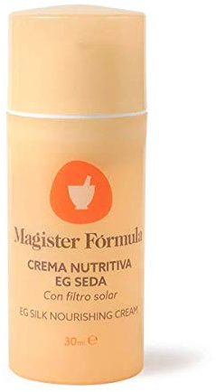 Crema Nutritiva Facial EG Seda 30 ml │Extracto Crisalidad Gusano de Seda + Vitamina E + Ácido Hialurónico │ Pieles Normales y Secas | Sin Efecto Graso │Mujer y Hombre | Dia y Noche | Magister Formula