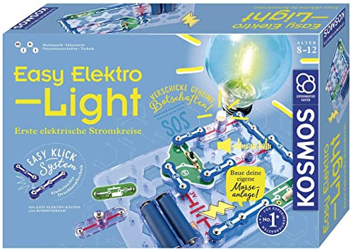 KOSMOS 620530 Easy Elektro - Light. Erste elektrische Stromkreise erstellen. Spielerisch die Elektrizität entdecken. Experimentierkasten zu Elektrotechnik für Kinder ab 8-12 Jahre