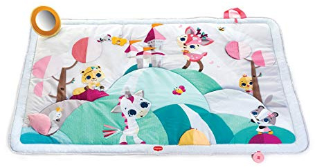 Tiny Love Super Mat Alfombra bebé alcochada, Gimnasio Manta de juegos gigante 100 x 150 cm, Alfombra gateo bebé con 8 actividades para el desarrollo, Rosa, Tiny Princess Tales
