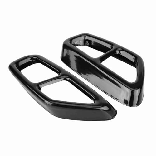 2 Stücke Auto Edelstahl Schwarz Auspuff Endrohr Abdeckung Trim für 5 Serie G30 2017-2018