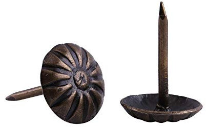100 pezzi di tappezzeria vintage per unghie, chiodi per mobili chiodi da tappezzeria etichette in metallo chiodi da tappezzeria decorativi/chiodi/strisce per bottoni per mobili(10 * 14mm)