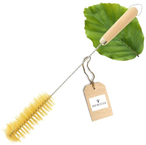 HOFMEISTER® Flaschenbürste 38 cm mit Naturborsten und Buchenholz-Griff – Reinigungsbürste für Enge Öffnungen, gründlich und plastikfrei, Naturprodukt aus der EU (1 Stück)