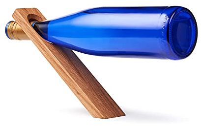 Edeldings Exklusiver Weinflaschenhalter aus Eiche Flaschenständer, Weinhalter, Weinständer für Weinkenner und Weinliebhaber | kreatives Geburtstagsgeschenk für Flaschenpräsentation