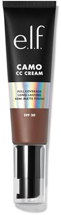 e.l.f. CC Cream, Colour Correcting Medium-To-Full Coverage Foundation with SPF 30, Rich 620 W, 1.05 Oz (30g)