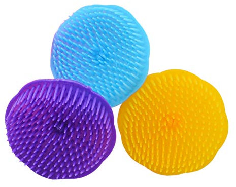 HEALLILY 3Pcs Hair Scalp Brush Silicone Dandruff Brush Dandruff Cleaning Brush Shower Scalp Shampoo Brush Scalp Massager (Random Color)