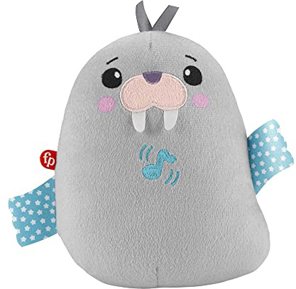 Fisher-Price GRT91 - Schlummer Walross-Spieluhr, Spielspaß für unterwegs, Plüschspielzeug mit beruhigenden Vibrationen, Babyspielzeug ab der Geburt