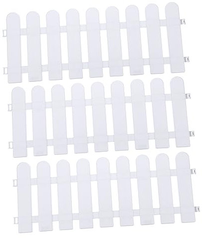Lot de 5 bordures blanches en plastique pour jardin, clôture, pelouse, parterres de fleurs, bordures décoratives, paysage, chemin, panneaux de 50 x 20 cm
