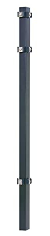 Eckpfosten 60 x 60 mm, 4 Stück, anthrazit oder grün - von 140- bis 260 cm - verzinkter Stahl mit Pulverbeschichtung - inkl. Befestigung und Abdeckkappen (220 cm - Anthrazit)