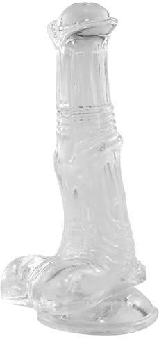 Godemichet Réaliste de 18,5 CM pour femme, Transparent Anal Dildo ventouse Souple Jouet sexuel pour Hommes Débutant