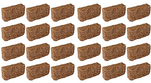 24x Novatool Kokoserde für Zimmerpflanzen | 120 Liter | 650g 20x5,5x10cm | Kokosfasern | Kokossubstrat grob | Kokoserde Anzuchterde Humusziegel Blumenerde Bio Gartenerde Kokosziegel | Quelltabletten