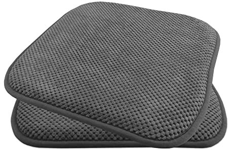 Komfortable & praktische Gel-Kissen 40x40 - Stuhlkissen mit modernem Memory-Schaumstoff - gepolsterte Sitzkissen Out- und Indoor Gartenkissen Stuhlauflage rutschfest, Farbe:Dunkelgrau, Set:2er