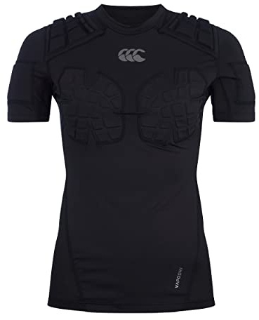 Canterbury Chaleco de Rugby Pro Protection para Mujer, Protege el Pecho y los Hombros, Transpirable, Ligero y Flexible, Negro, Talla 8