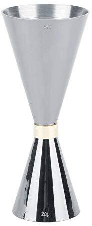 Alvinlite Jigger à Cocktail Double de Style Japonais, Acier Inoxydable 18/8 de qualité Alimentaire, marquages ​​gravés de 1 oz à 2 oz avec gradations incrémentielles, Outil de Mesure