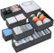 MOOING 10Pcs Organizador Armario Ropa,Plegable Cajas de Almacenamiento,Cajas Organizador Cajones Tela,Cubo Plegable Organizador de Cajones para Sujetadores,Calcetín,Corbatas（Gris）