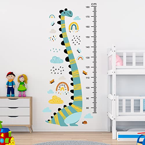 HGDESIGN® Väggdekal, väggklistermärke, höjd, mätrem, dinosaurie, barnrum, babyrum, barn, baby, pojke, flicka, väggklistermärke, väggdekoration