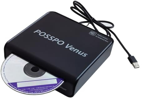 POSSPO Venus CD DVD Player for Car with USB Port, Portable External CD Player for Car with Wired Apple CarPlay