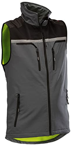 Pfanner® atmungsaktive und elastische KlimaAIR® Weste mit guter Sichtbarkeit, Farbe:grau/schwarz, Größe:L