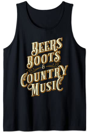 Lustige Bierstiefel & Country Musik Country Western Tank Top