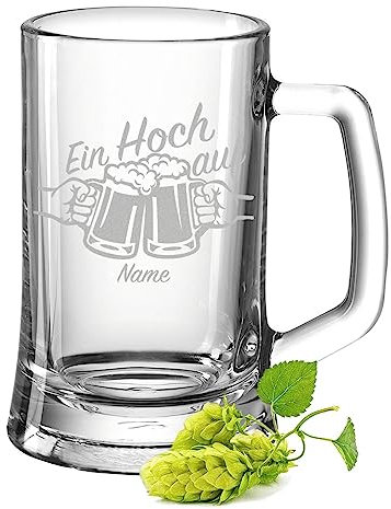 GRAVURZEILE Jarra de Cerveza Personalizable, Regalos Personalizados, Vasos Cerveza con Grabado, Regalo para Conocedores, Regalos para Hombres, Día del Padre, Cumpleaños, Tamaño 0,5 L