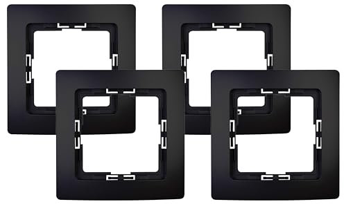 Kopp Paris 1-Fach Abdeckrahmen, Mattschwarz, 308450066 (Packung mit 4)