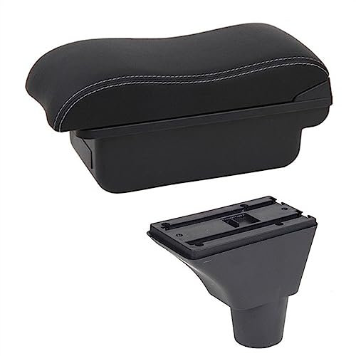 para Seat para Ibiza 6j para Ibiza 6L Caja De Reposabrazos Contenido De Tienda Central Decoración De Estilo De Coche con Portavasos USB Apoyabrazos para Coche (Color : B2 White Line)