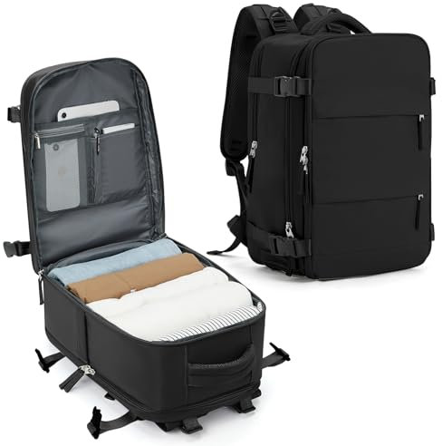 SZLX Zaino Ryanair 40x20x25 Donna Zaino da Viaggio Bagaglio a Mano 20L Uomo Borse da cabina Easyjet Travel Backpack Adatto a laptop da 14 Pollici con scomparto per scarpe per Lavoro e Scuola