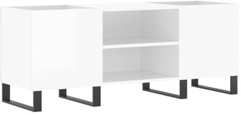 vidaXL Plattenschrank Hochglanz-Weiß 121x38x48 cm Holzwerkstoff